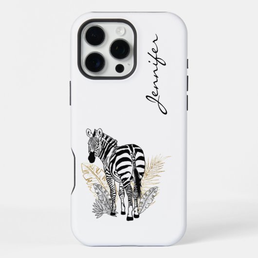 Chique moderne Zebra iPhone Hoesje (Achterkant)