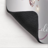 Chique Moderne Zilveren Druppels Monogram Muismat (Hoek)