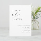 Chique moderne zwart & wit bruiloft kaart (Staand voorkant)