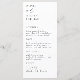 Chique moderne zwart & wit bruiloft menu