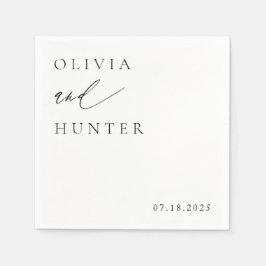 Chique moderne zwart & wit bruiloft servet