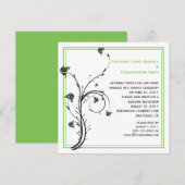 Chique moderne zwarte en groene wervelingen kaart (Voorkant / Achterkant)