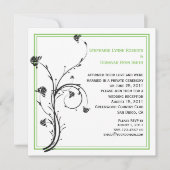 Chique moderne zwarte en groene wervelingen kaart (Voorkant)