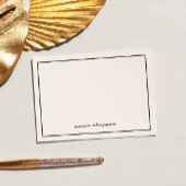 Chique moderne zwarte gepersonaliseerde notitiekaa bedankkaart