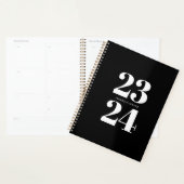 Chique Moderne Zwarte Witte Typografie Wekelijks M Planner (Display)