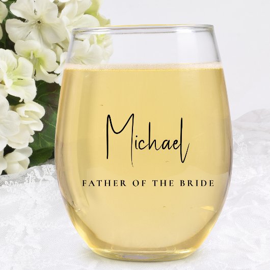 Chique moeder vader bruid bruidegom bruiloft wijnglas zonder voet