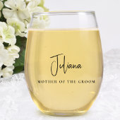 Chique moeder vader bruid bruidegom bruiloft wijnglas zonder voet