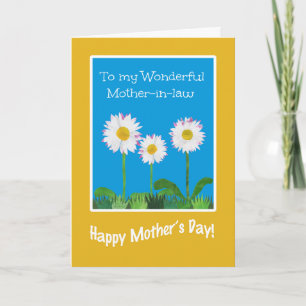 Chique Moederdag Kaart voor schoonmoeder: Daisies