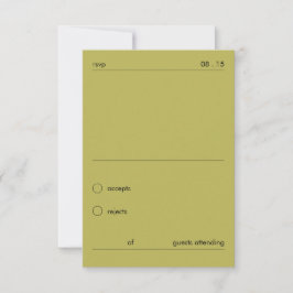 Chique Moederne Minimalistische Groene Trouw-RSVP  RSVP Kaartje
