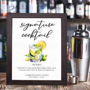 Chique Mojito Enkele Signature Cocktail Poster