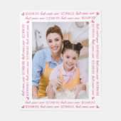 Chique MOM gepersonaliseerde foto roze Moederdag Fleece Deken (Voorkant)