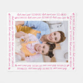 Chique MOM gepersonaliseerde foto roze Moederdag Fleece Deken (Voorkant (Horizontaal))