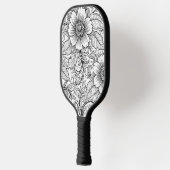 Chique monochrome bloem luxe patroon (3) pickleball paddle (Links)