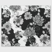 Chique monochrome bloem luxe patroon (4) cadeaupapier (Vlak)