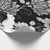 Chique monochrome bloem luxe patroon (4) cadeaupapier (Hoek)
