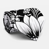 Chique monochrome bloem luxe patroon (4) stropdas (Opgerold)