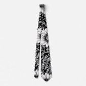Chique monochrome bloem luxe patroon (4) stropdas (Achterkant)