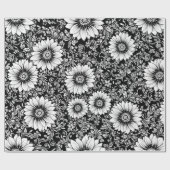 Chique monochrome bloem luxe patroon (5) cadeaupapier (Vlak)