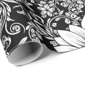 Chique monochrome bloem luxe patroon (5) cadeaupapier (Rol Hoek)