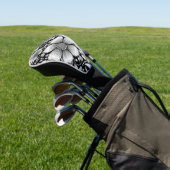 Chique monochrome bloem luxe patroon (6) golfheadcover (Insitu)