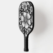 Chique monochrome bloem luxe patroon (6) pickleball paddle (Links)