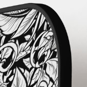Chique monochrome bloem luxe patroon (7) pickleball paddle (Links Detail)