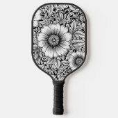 Chique monochrome bloem luxe patroon (7) pickleball paddle (Achterkant)