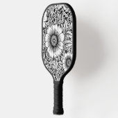 Chique monochrome bloem luxe patroon (7) pickleball paddle (Links)