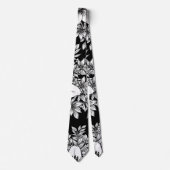 Chique monochrome bloemrijke luxe patroon (7) stropdas (Voorkant)