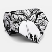 Chique monochrome bloemrijke luxe patroon (7) stropdas (Opgerold)