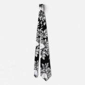 Chique monochrome bloemrijke luxe patroon (7) stropdas (Achterkant)