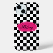 Chique monochrome elegantie met roze accent Case-Mate iPhone case (Achterkant)