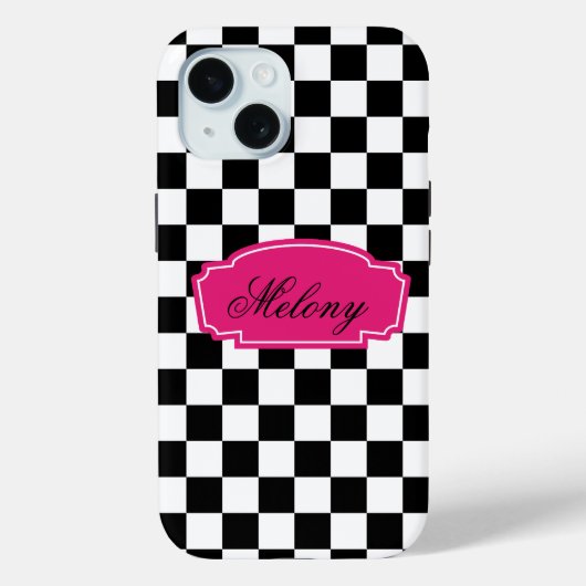 Chique monochrome elegantie met roze accent Case-Mate iPhone case (Achterkant)