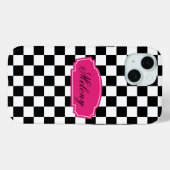 Chique monochrome elegantie met roze accent Case-Mate iPhone case (Achterkant (horizontaal))