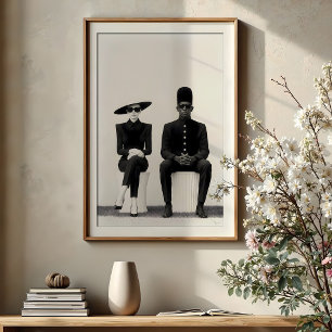 Chique monochrome fotografie mode paar poster