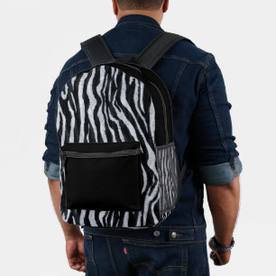 Chique monochrome zebraprint dagelijkse boekentas bedrukte rugzak