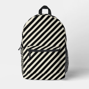 Chique monochrome zwart-wit diagonale strepen bedrukte rugzak