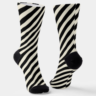 Chique monochrome zwart-wit diagonale strepen sokken