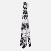 Chique monochroom bloem luxe patroon (1) stropdas (Voorkant)