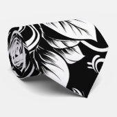 Chique monochroom bloem luxe patroon (1) stropdas (Opgerold)
