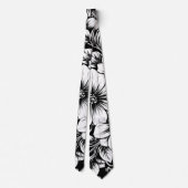Chique monochroom bloem luxe patroon (1) stropdas (Achterkant)