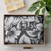 Chique monochroom bloem luxe patroon (1) tissuepapier (Geschenk)