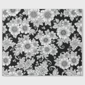 Chique monochroom bloem luxe patroon (2) cadeaupapier (Vlak)