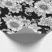 Chique monochroom bloem luxe patroon (2) cadeaupapier (Hoek)