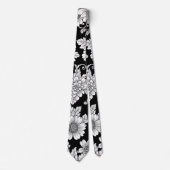 Chique monochroom bloem luxe patroon (2) stropdas (Voorkant)