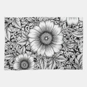 Chique monochroom bloem luxe patroon (7) theedoek (Horizontaal)