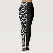 Chique Monochroom Dames Zwart & Wit Leggings (Achterkant)
