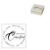 Chique Monografische Cirkel Handgeschreven Retoura Rubberstempel (Gestempeld)