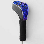 Chique monogram blauw golfheadcover (Schuin)