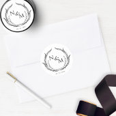 Chique Monogram Bruiloft Envelop Seal / Favor stic Ronde Sticker